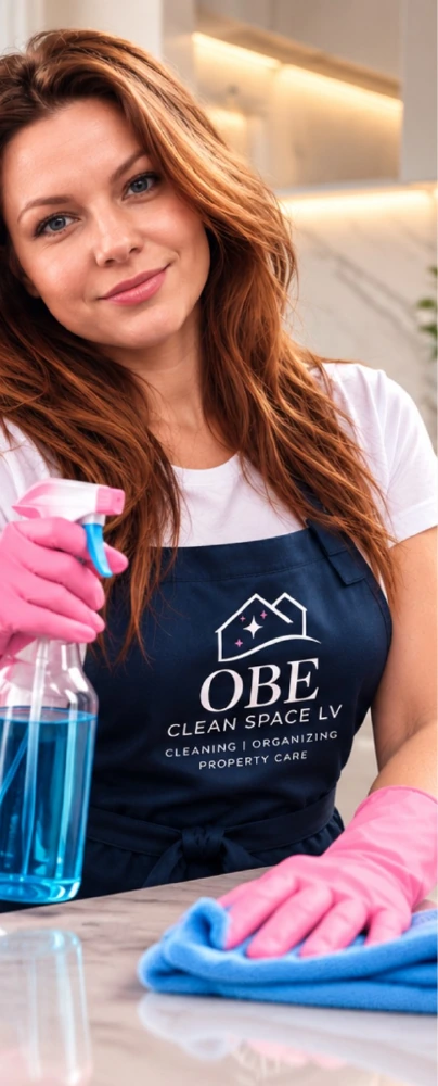 OBE Clean Space LV cleaner in branded uniform